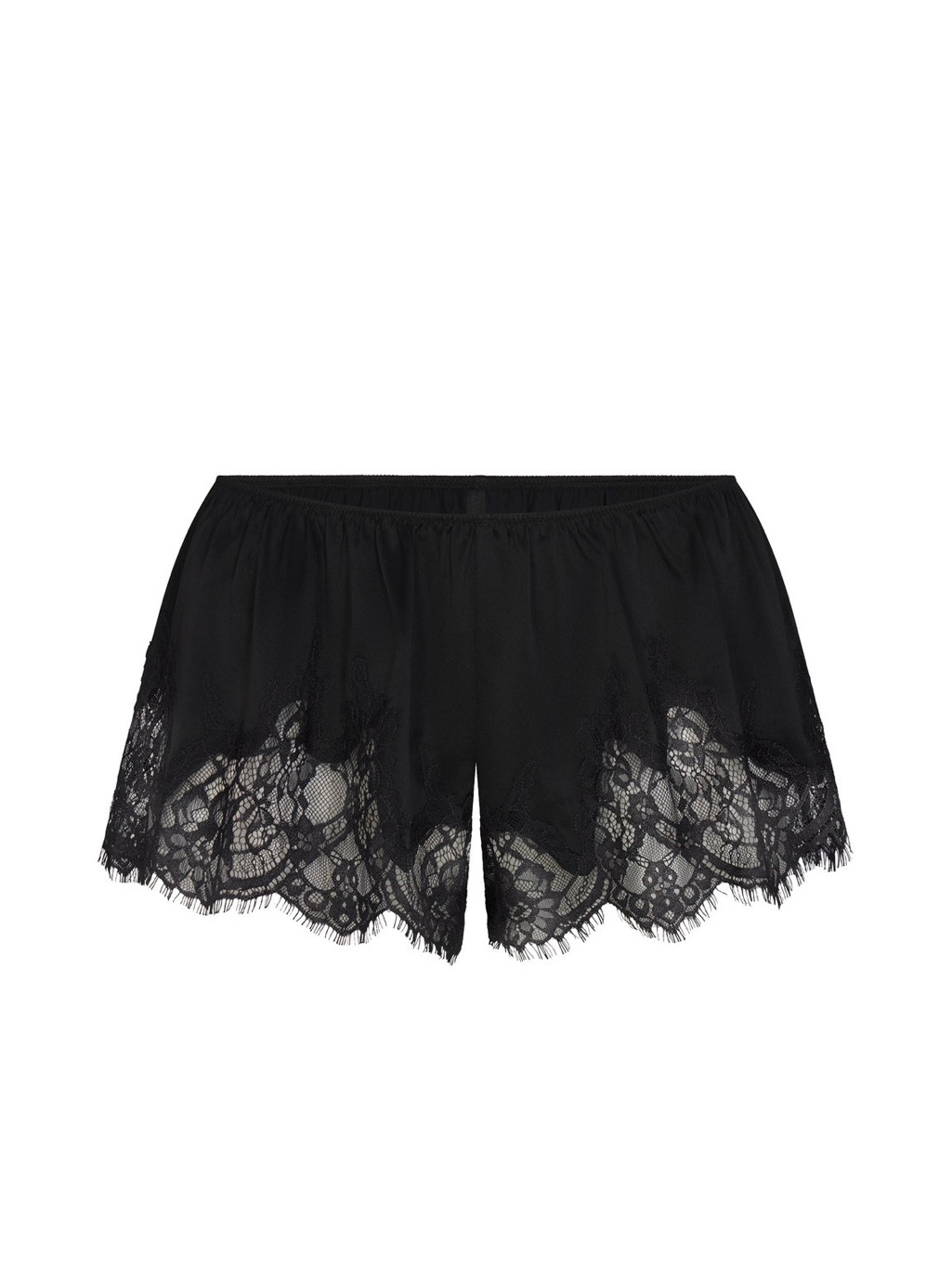 Skims Silk Lace Shorts Size Medium In Onyx Nwt